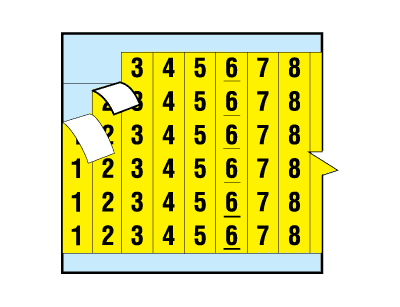 帶背景色（紅，黃，橙，藍(lán)，綠，褐，黑）的連續(xù)數(shù)字 預(yù)印電線電纜標(biāo)識